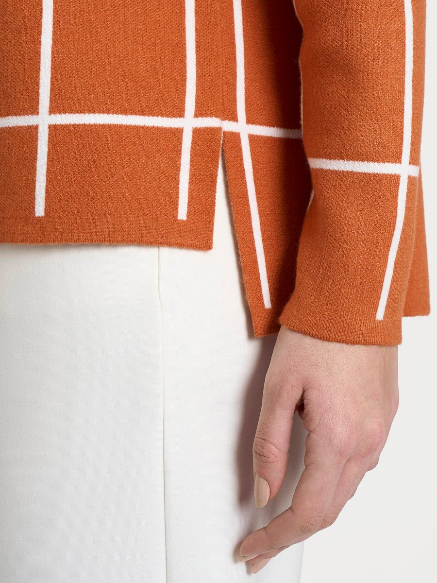 Cardigan aperto con fantasia check in Super Soft - Fant. Rust - immagine 4