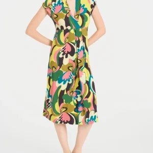 Abito lungo con incrocio in Viscosa Summer - Fant. Crystal Teal