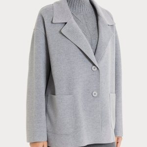 Cappotto caban in Vegan Wool - Grigio Mel.