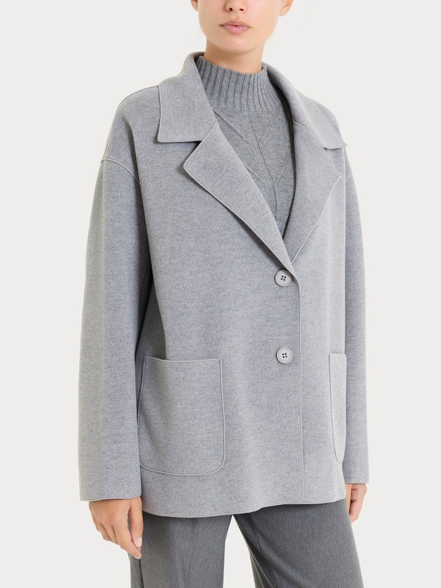 Cappotto caban in Vegan Wool - Grigio Mel. - immagine 2