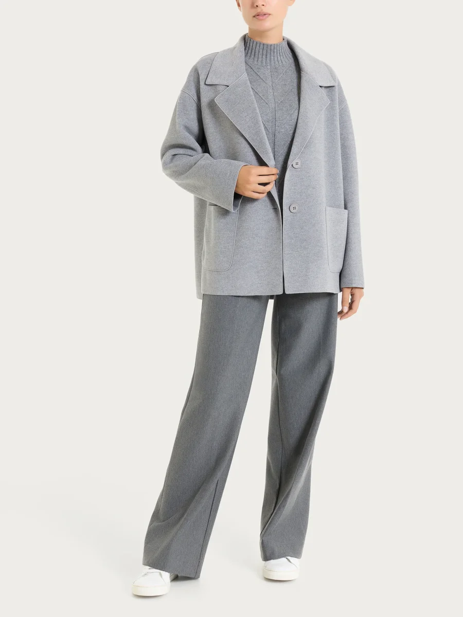 Cappotto caban in Vegan Wool - Grigio Mel. - immagine 5