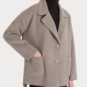 Cappotto caban in Vegan Wool - Glace' Mel.