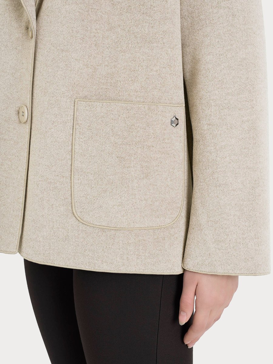 Cappotto caban in Vegan Wool - CHAMPIGNON MEL. - immagine 4