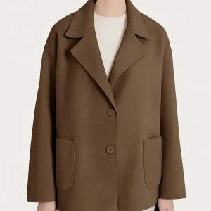 Cappotto caban in Vegan Wool - Rain Drum