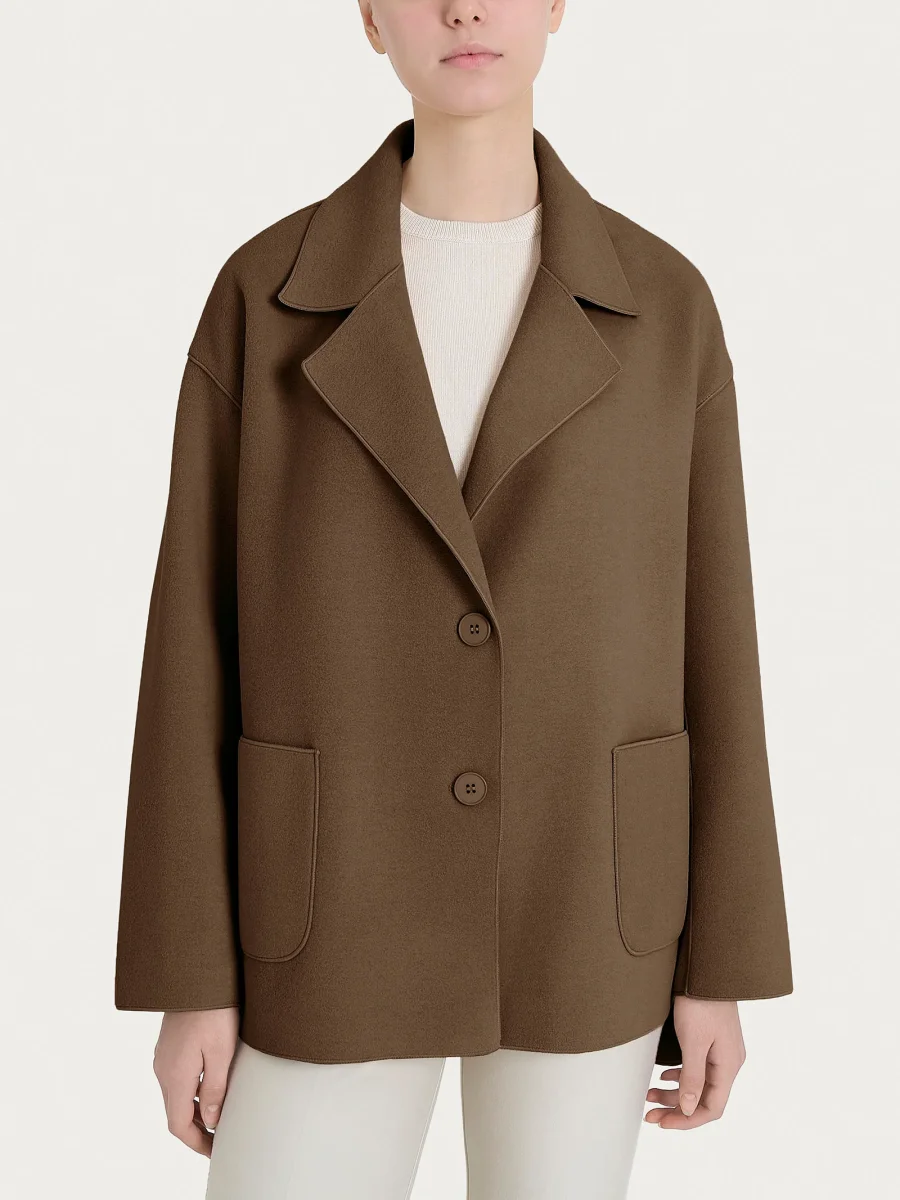 Cappotto caban in Vegan Wool - Rain Drum - immagine 2