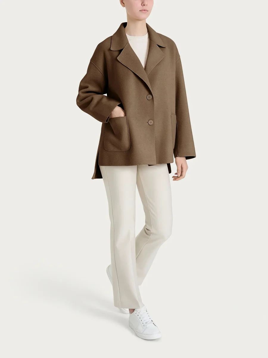 Cappotto caban in Vegan Wool - Rain Drum - immagine 6