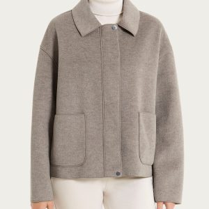 Giacca con collo camicia in Vegan Wool - Glace' Mel.