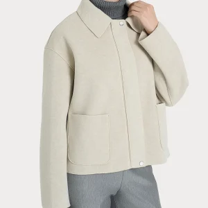 Giacca con collo camicia in Vegan Wool - CHAMPIGNON MEL.