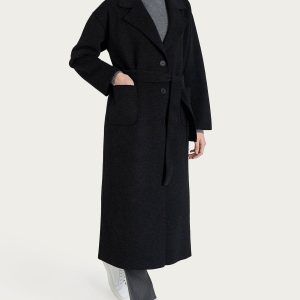 Cappotto lungo in Vegan Wool - Nero