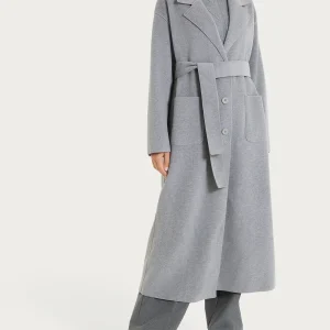 Cappotto lungo in Vegan Wool - Grigio Mel.