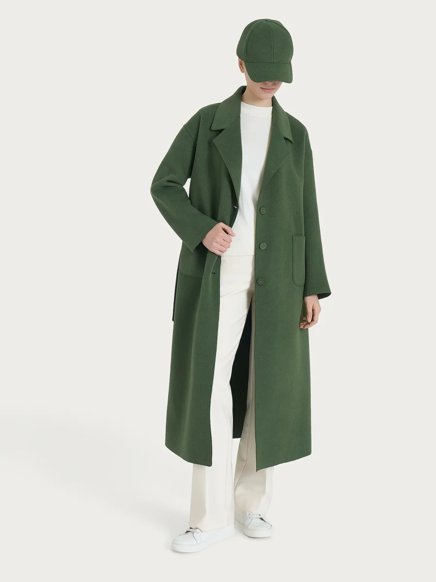 Cappotto lungo in Vegan Wool - Bronze Green - immagine 5