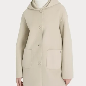 Giaccone con cappuccio in Vegan Wool - CHAMPIGNON MEL.