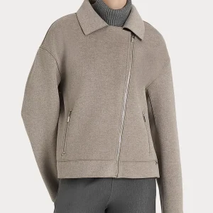 Giacca chiodo in Vegan Wool - Glace' Mel.