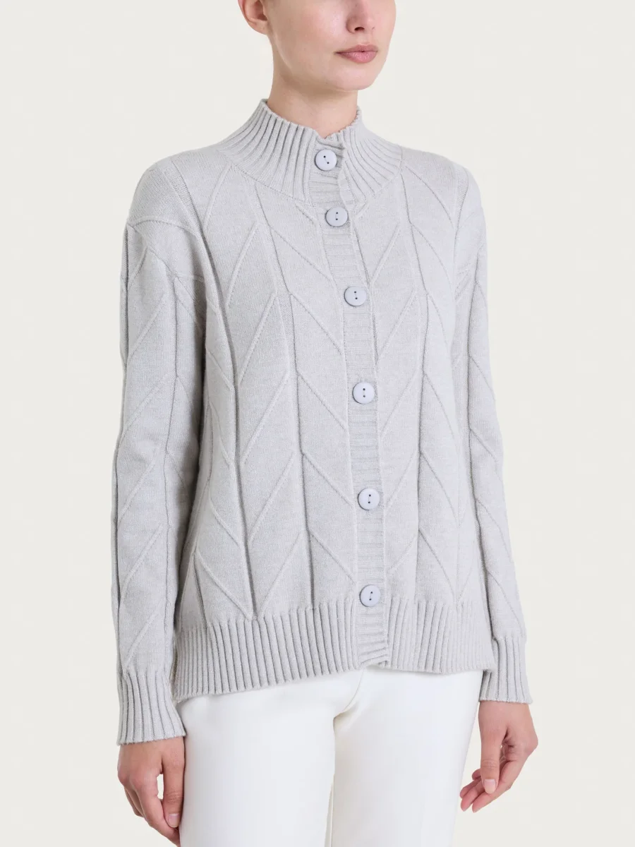 Cardigan aperto con punto spiga in Super Soft - CHAMPIGNON MEL. - immagine 2