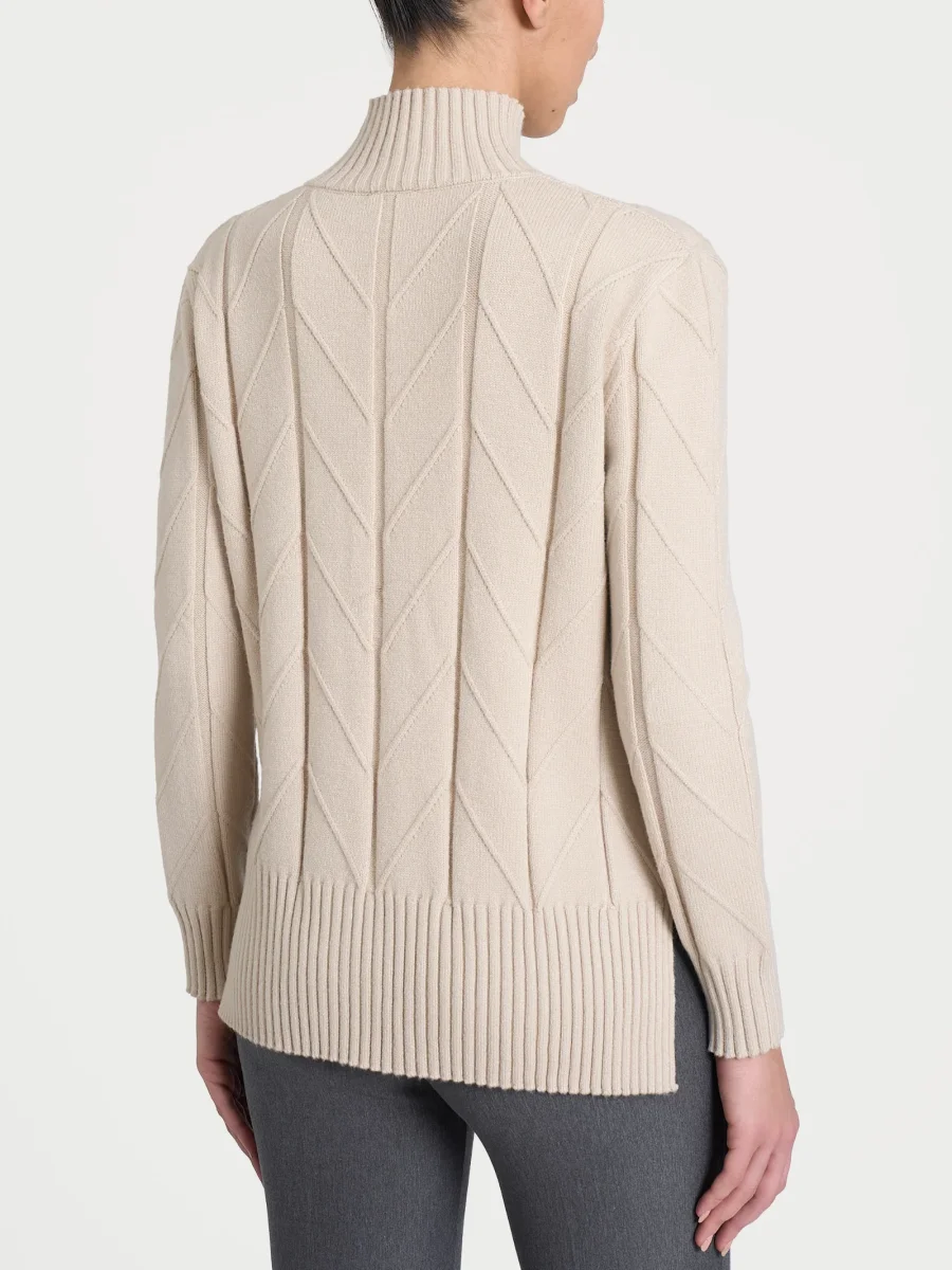 Cardigan aperto con punto spiga in Super Soft - Champignon - immagine 3