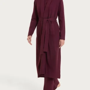 Vestaglia lunga con cintura in Super Soft - Fig