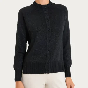 Cardigan corto in Natural Soft e Lurex - Nero