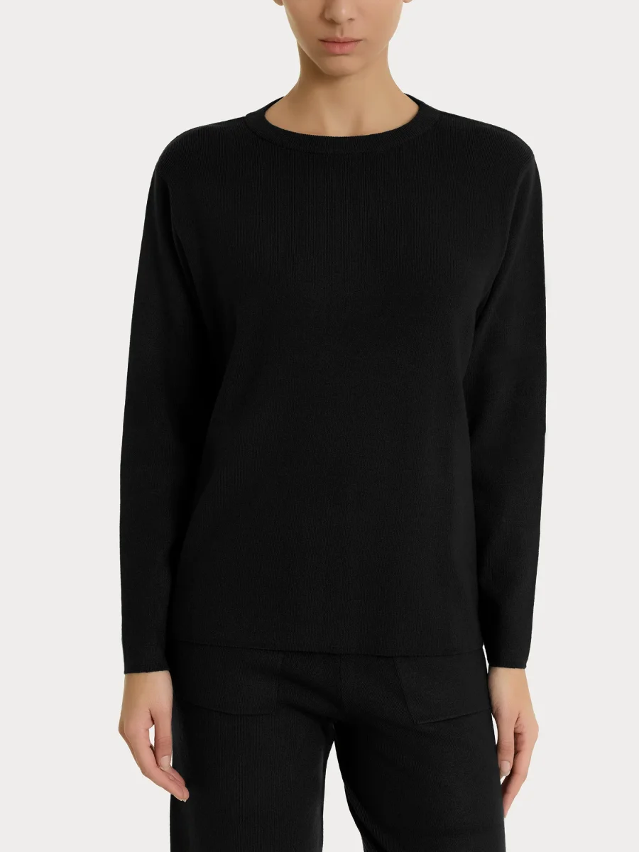 Maglia girocollo in Super Soft - Nero