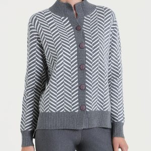 Cardigan corto con fantasia spigata in Super Soft - Fant. Ferro Mel.