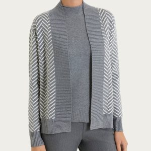 Cardigan aperto con fantasia spigata in Super Soft - Fant. Ferro Mel.