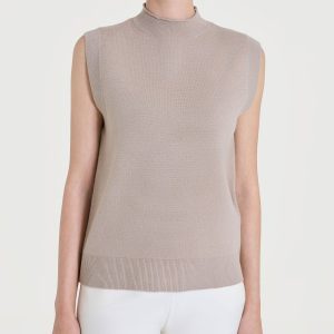 Maglia smanicata in Super Soft - Cammello
