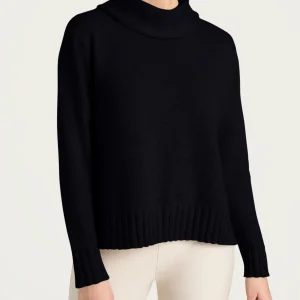 Maglia con collo a ciambella in Natural Soft - Nero