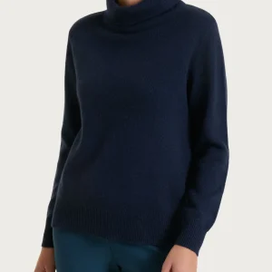 Maglia con collo a ciambella in Natural Soft - Bleu