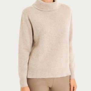 Maglia con collo a ciambella in Natural Soft - Zenzero Mel.