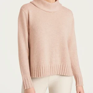 Maglia con collo a ciambella in Natural Soft - Cameo Rose