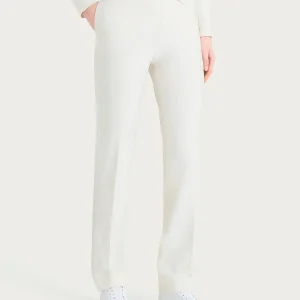 Pantalone dritto con taschino in Compact - Avorio