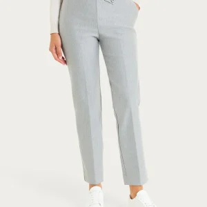 Pantalone dritto con taschino in Compact - Grigio Mel.