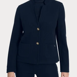 Blazer corto in Velvet - Bleu