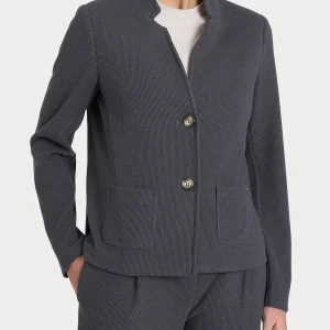 Blazer corto in Velvet - Dark Shadow