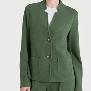 Blazer corto in Velvet - Bronze Green