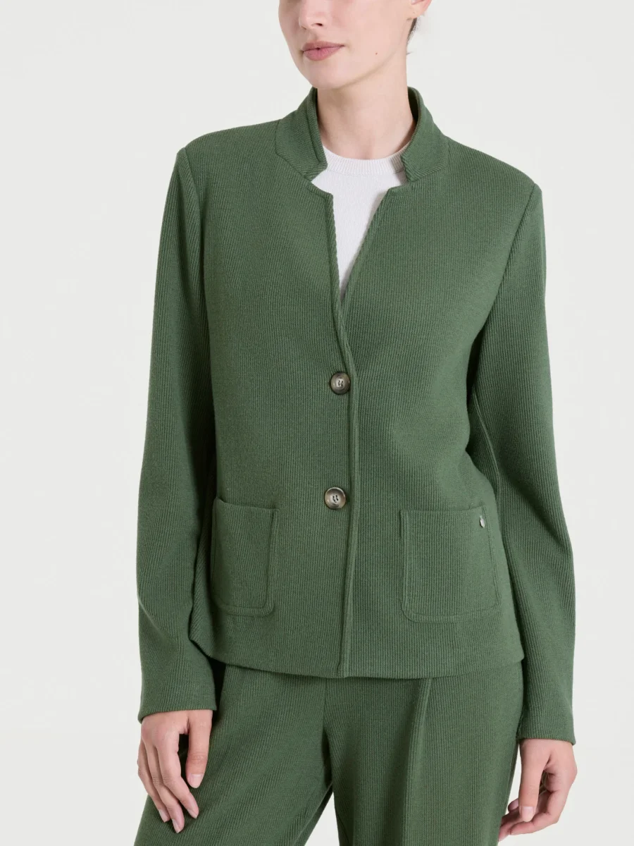 Blazer corto in Velvet - Bronze Green - immagine 2