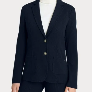 Blazer con due bottoni in Velvet - Bleu