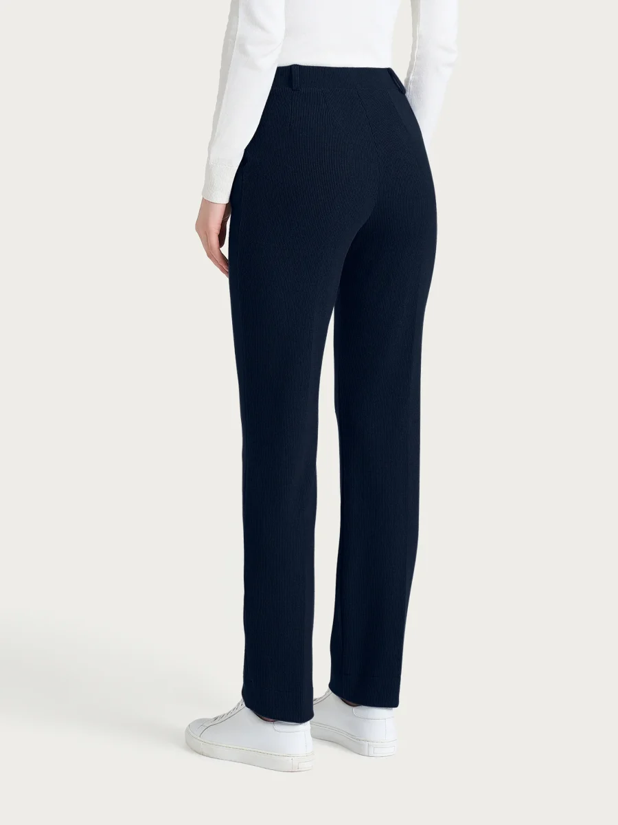 Pantalone dritto con tasche in Velvet - Bleu - immagine 3