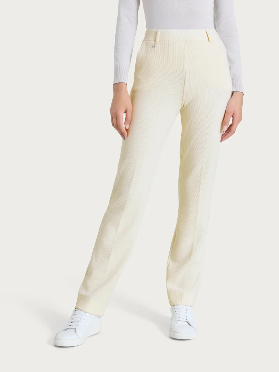 Pantalone dritto con tasche in Velvet - Champignon