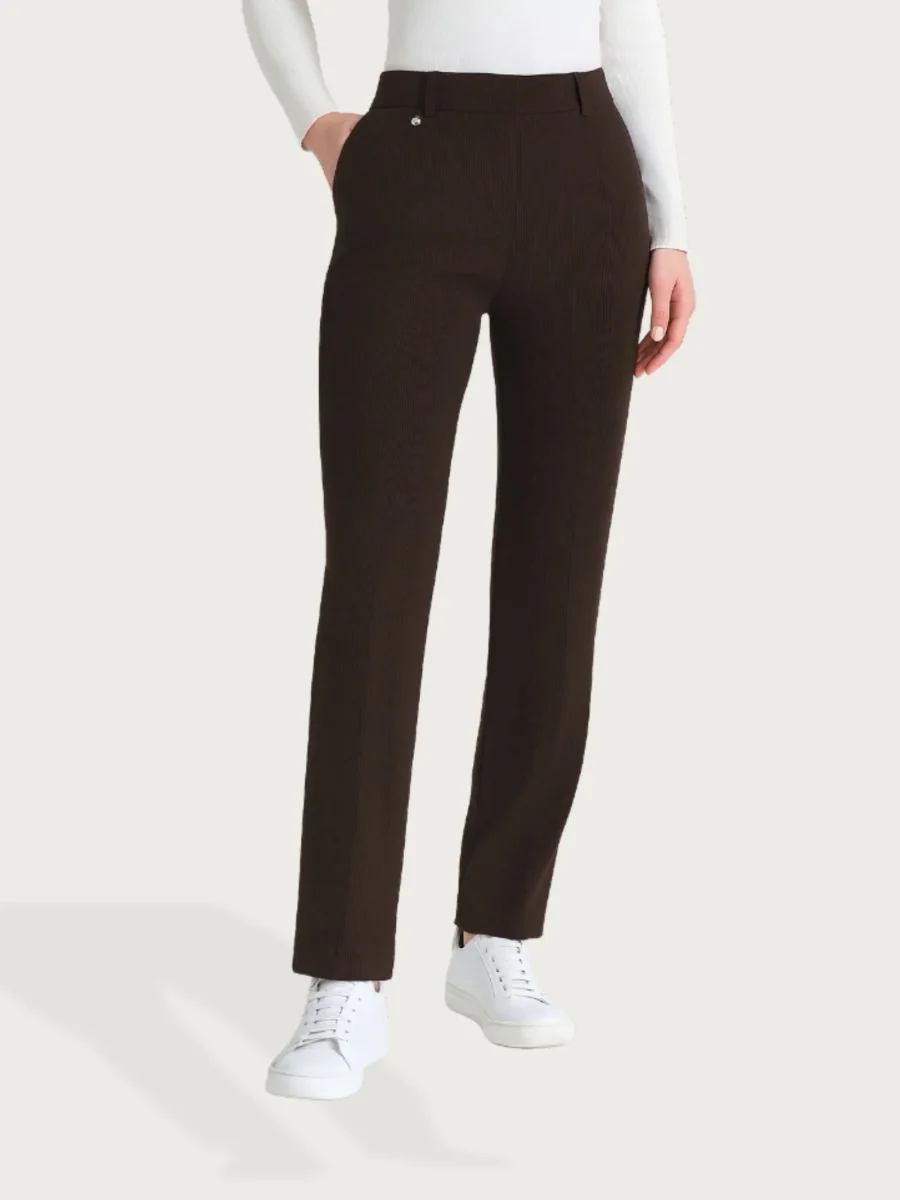 Pantalone dritto con tasche in Velvet - Chocolate Torte - immagine 2