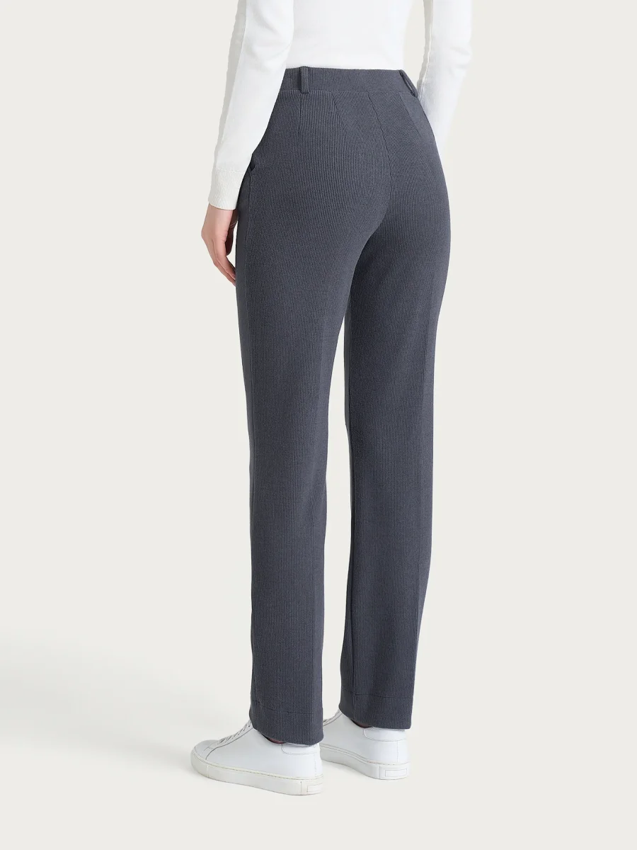 Pantalone dritto con tasche in Velvet - Dark Shadow - immagine 3