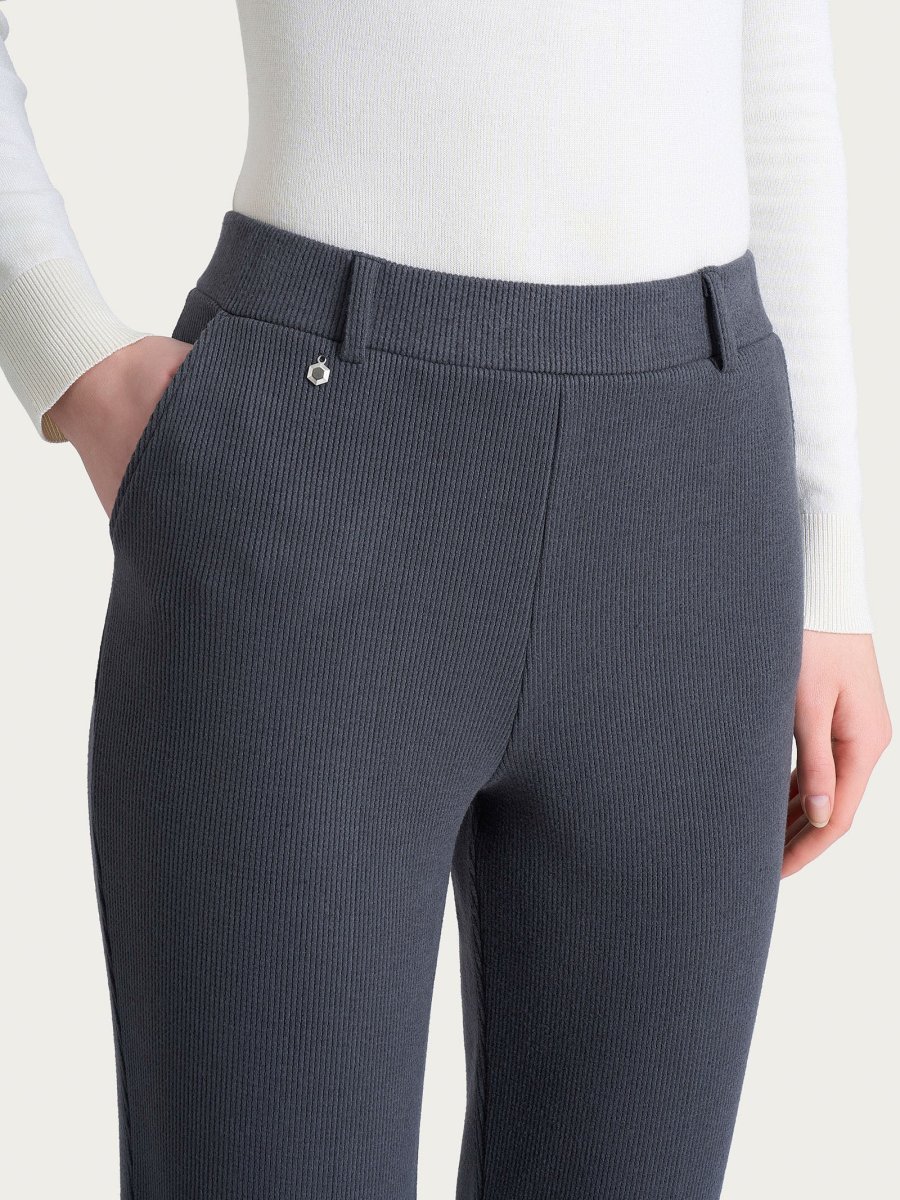 Pantalone dritto con tasche in Velvet - Dark Shadow - immagine 4