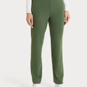 Pantalone dritto con tasche in Velvet - Bronze Green