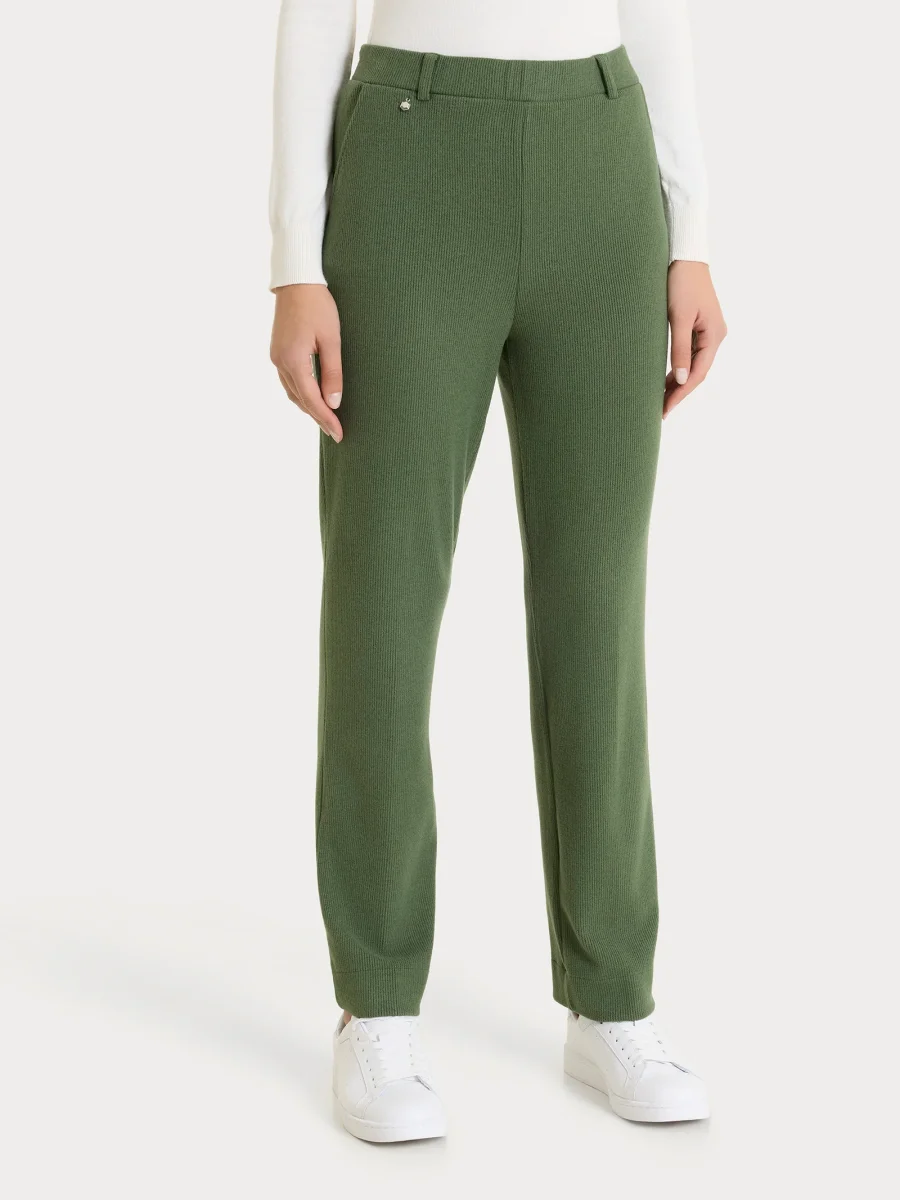 Pantalone dritto con tasche in Velvet - Bronze Green - immagine 2