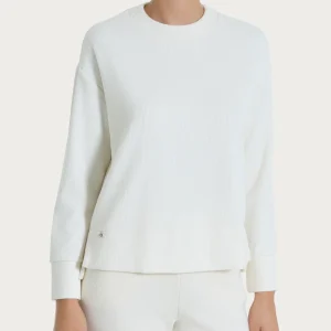 Felpa girocollo in Velvet  - Avorio