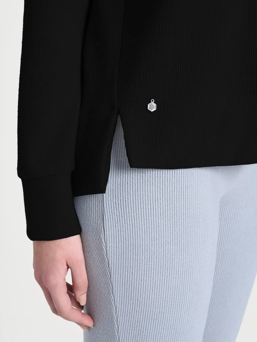 Felpa girocollo in Velvet - Nero - immagine 4