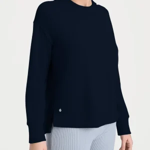 Felpa girocollo in Velvet  - Bleu