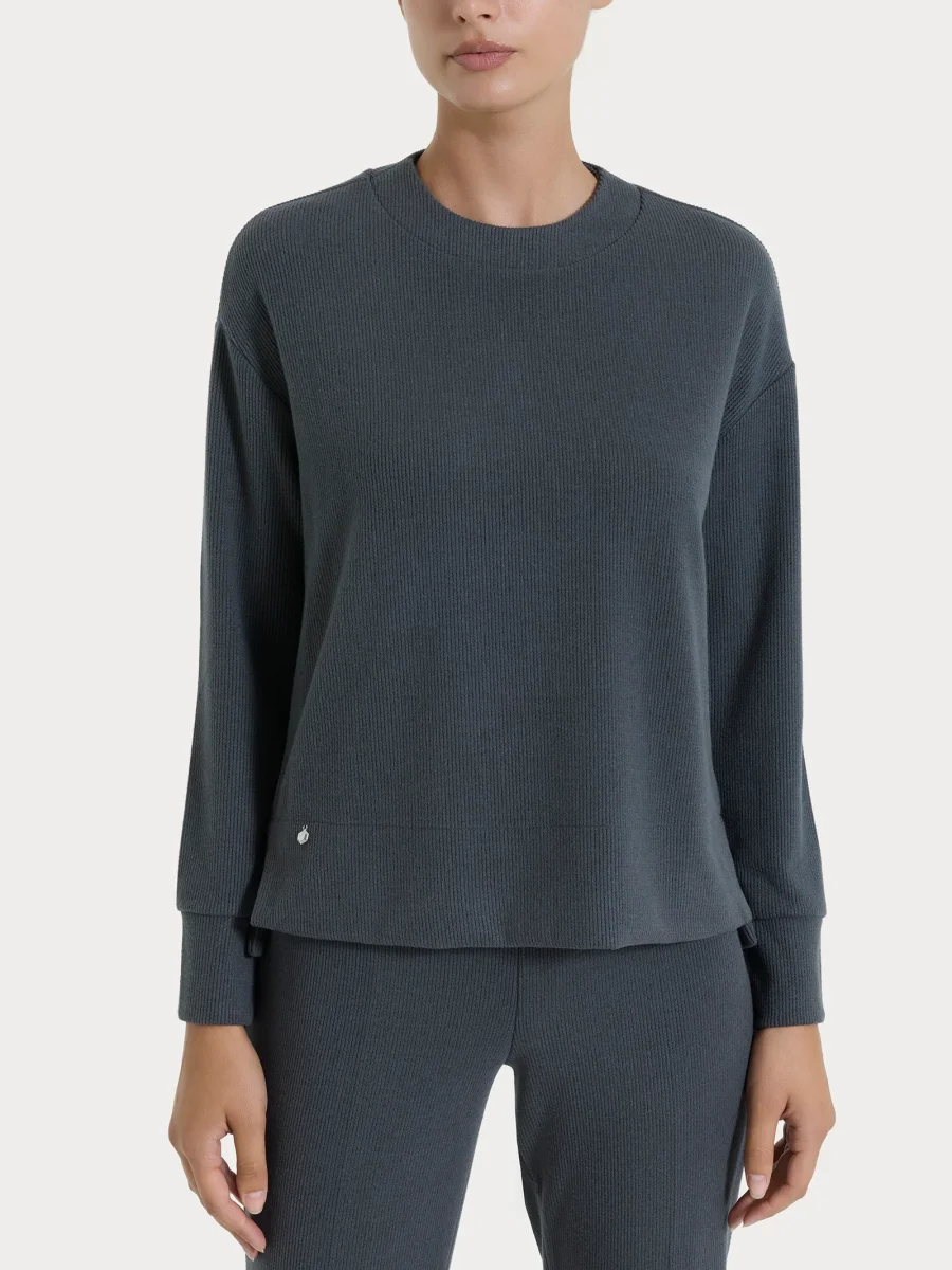 Felpa girocollo in Velvet - Dark Shadow - immagine 2