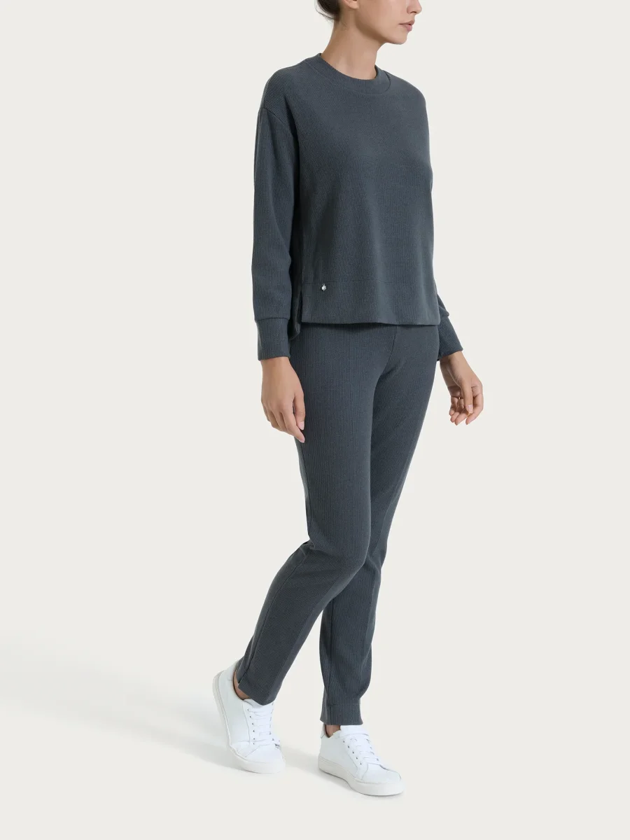 Felpa girocollo in Velvet - Dark Shadow - immagine 5