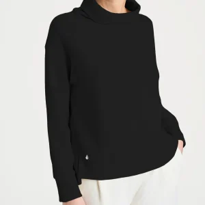 Felpa con collo a ciambella in Velvet  - Nero