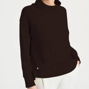 Felpa con collo a ciambella in Velvet  - Chocolate Torte